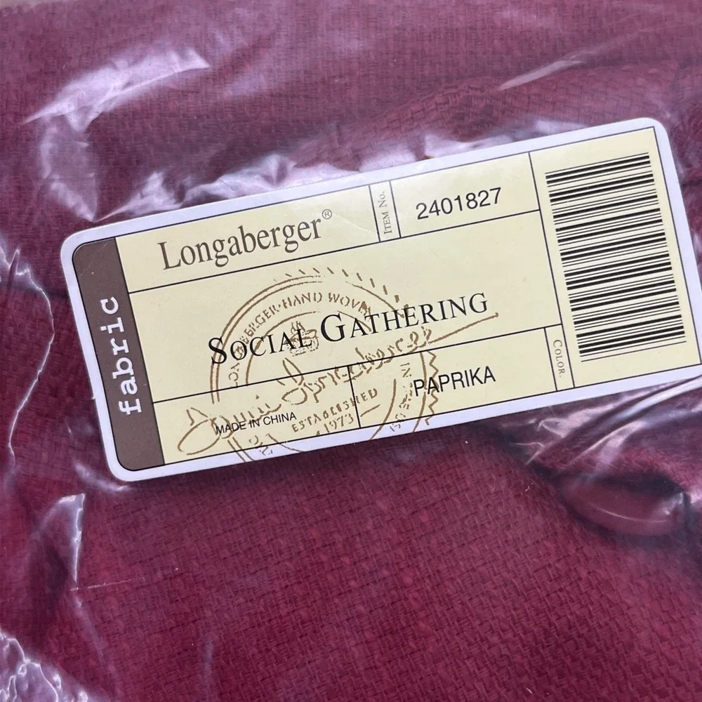 Longaberger Fabric Liner for Social Gathering Basket in Paprika 2401827 NEW‎